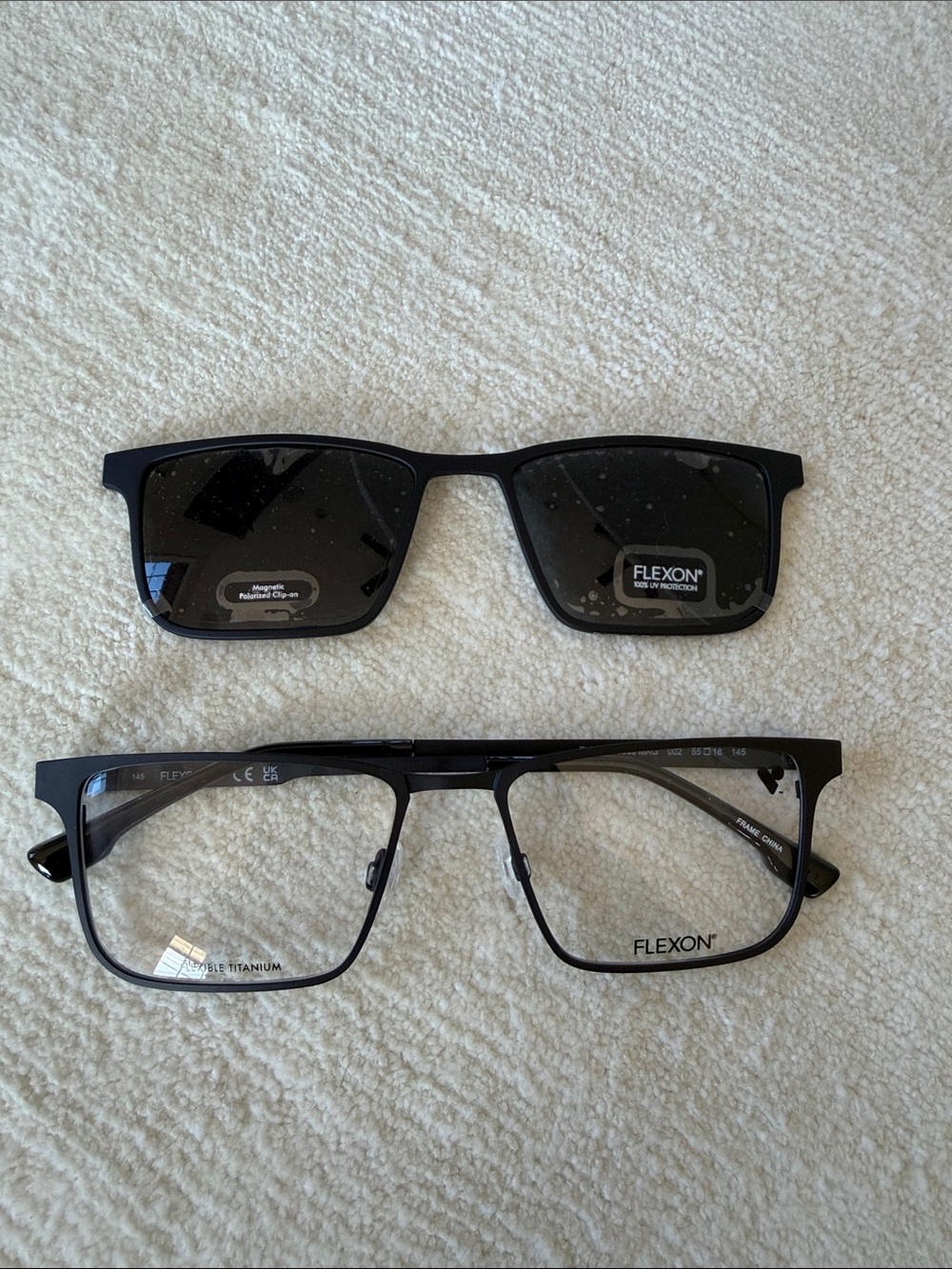 FLEXON Black Magnetic Clip-On Prescription Glasses